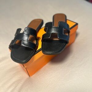 Elegant Black Slide Sandals